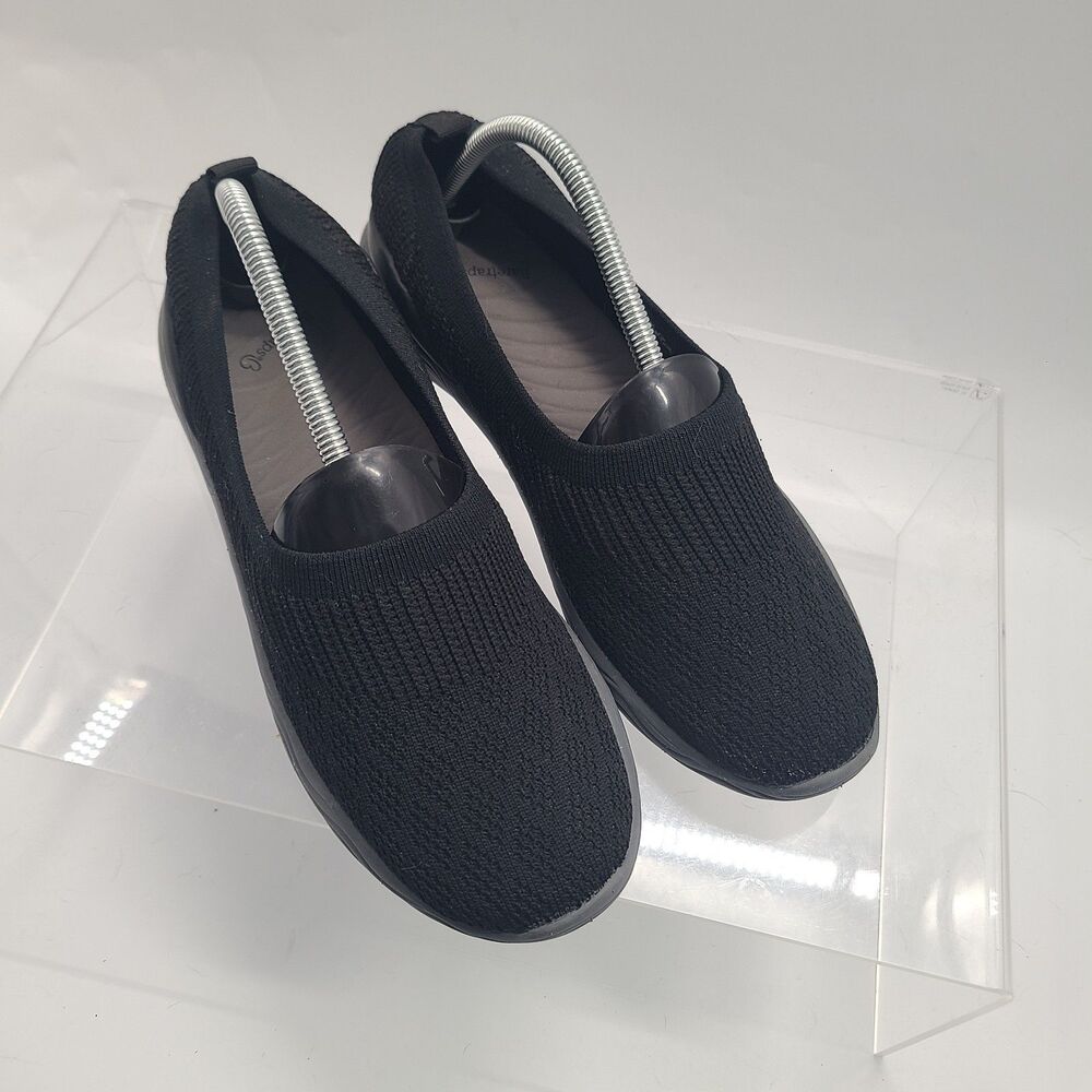 Bear Trap Lela Knit Slip On Shoes Womens Size 11 M Black Fabric